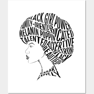 Afro Hair Word Art Design Posters and Art